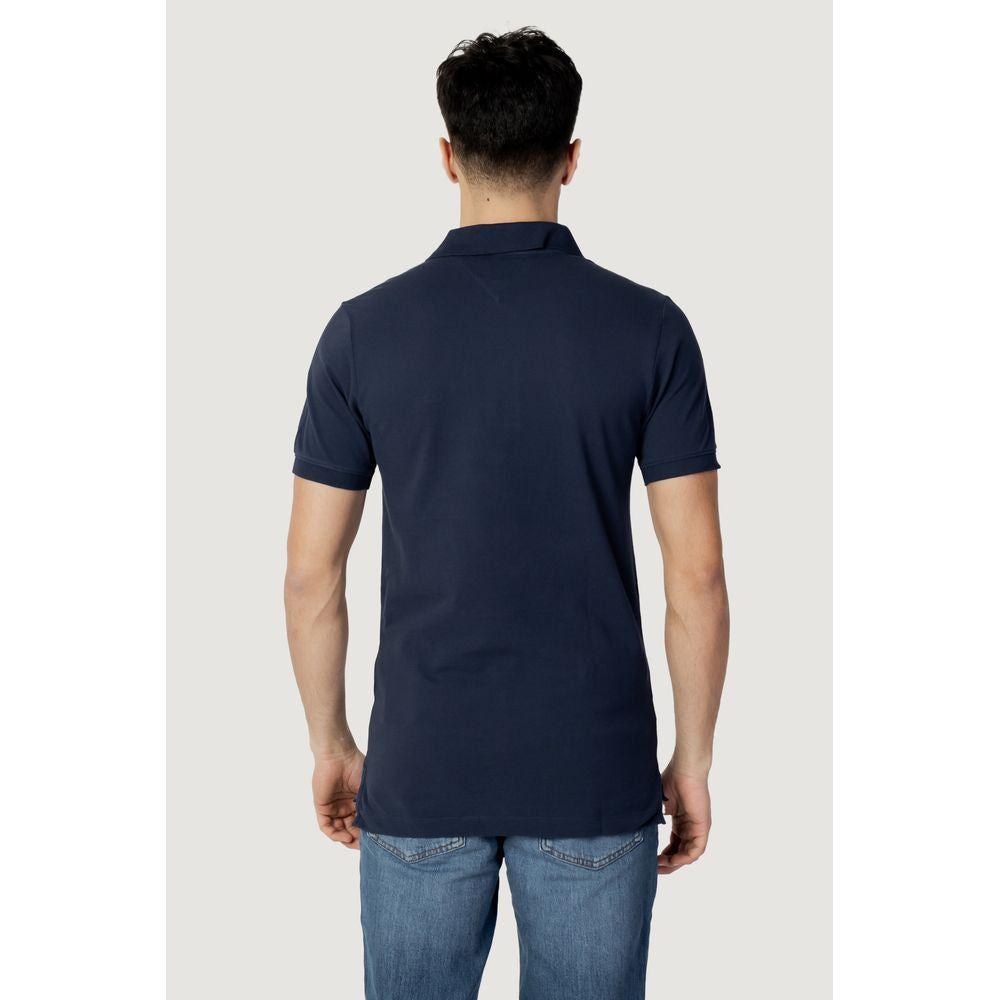 Tommy Hilfiger Jeans Blue Cotton Polo Shirt Tommy Hilfiger Jeans