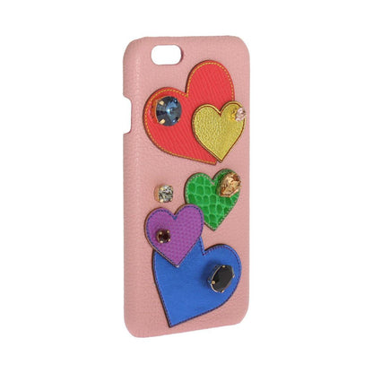 Dolce & Gabbana Pink Leather Heart Crystal Phone Case 1728,67345645728,Accessories,crystals,Dolce & Gabbana,Material: 100% leather,New with tags,Other - Women - Accessories,Other Accessories - Accessories,Pink,Women,Women - Accessories