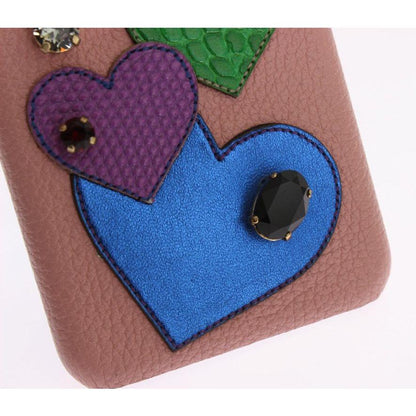 Dolce & Gabbana Pink Leather Heart Crystal Phone Case 1728,67345645728,Accessories,crystals,Dolce & Gabbana,Material: 100% leather,New with tags,Other - Women - Accessories,Other Accessories - Accessories,Pink,Women,Women - Accessories
