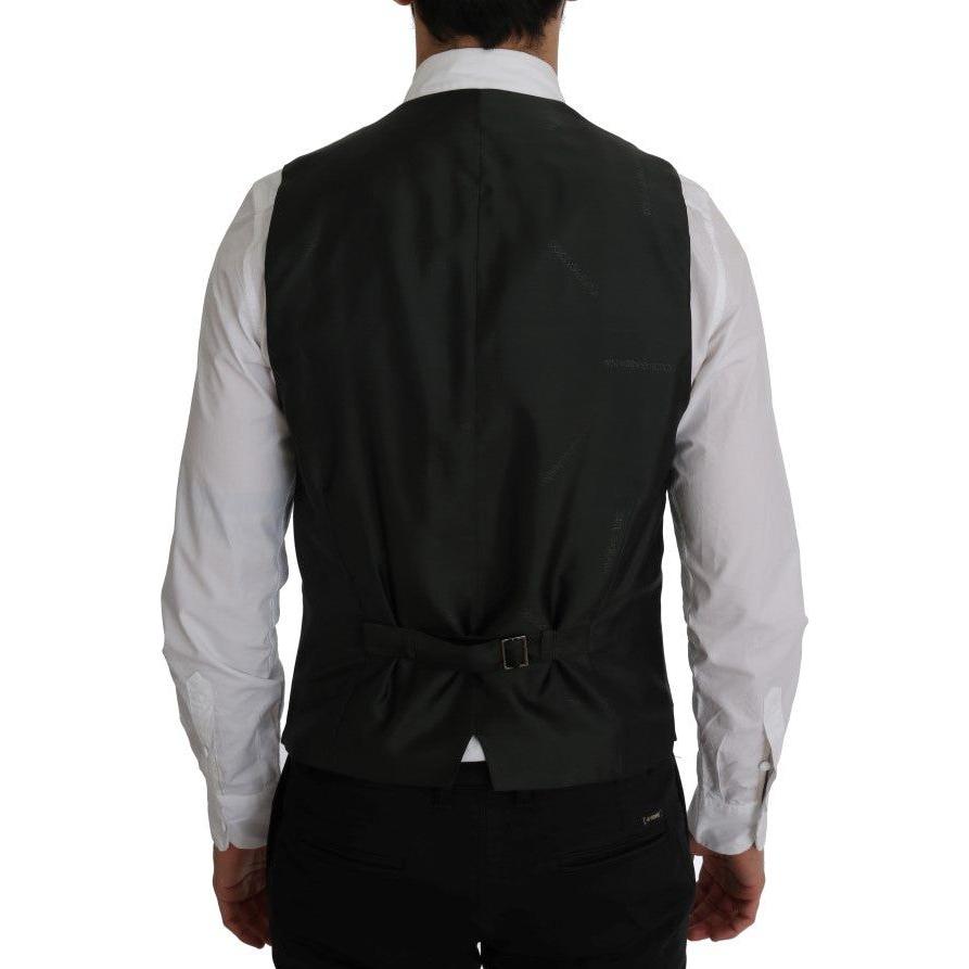 Dolce & Gabbana Black STAFF Cotton Striped Vest 1728,20% Viscose,67345645728,Black,Clothing,Dolce & Gabbana,IT52 | XL,Material: 80% Cotton,Men,Men - Clothing,New with tags,Suits & Blazers - Clothing,Vests - Men - Clothing,Waistcoats - Suits & Blazers - Cl