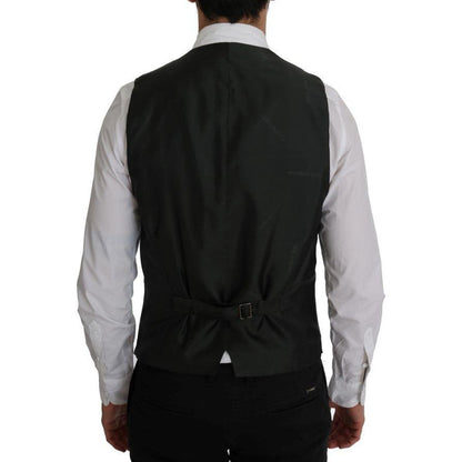 Dolce & Gabbana Black STAFF Cotton Striped Vest 1728,20% Viscose,67345645728,Black,Clothing,Dolce & Gabbana,IT52 | XL,Material: 80% Cotton,Men,Men - Clothing,New with tags,Suits & Blazers - Clothing,Vests - Men - Clothing,Waistcoats - Suits & Blazers - Cl