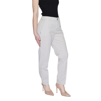 Street One Beige Cotton Casual Pants