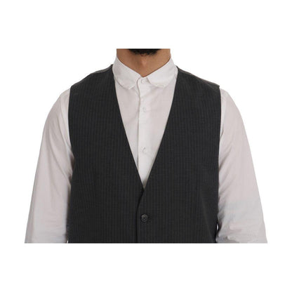 Dolce & Gabbana Gray STAFF Cotton Striped Vest 1728,20% Viscose,67345645728,Clothing,Dolce & Gabbana,Gray,IT50 | L,Material: 80% Cotton,Men,Men - Clothing,New with tags,Suits & Blazers - Clothing,Vests - Men - Clothing,Waistcoats - Suits & Blazers - Cloth
