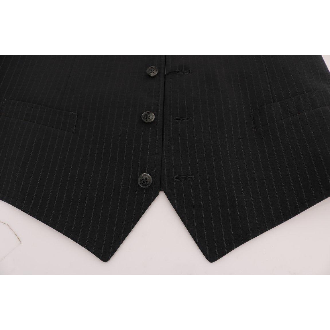 Dolce & Gabbana Gray STAFF Cotton Striped Vest 1728,20% Viscose,67345645728,Clothing,Dolce & Gabbana,Gray,IT50 | L,Material: 80% Cotton,Men,Men - Clothing,New with tags,Suits & Blazers - Clothing,Vests - Men - Clothing,Waistcoats - Suits & Blazers - Cloth