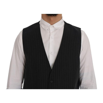 Dolce & Gabbana Gray STAFF Cotton Striped Vest 1728,20% Viscose,67345645728,Clothing,Dolce & Gabbana,Gray,IT52 | XL,Material: 80% Cotton,Men,Men - Clothing,New with tags,Suits & Blazers - Clothing,Vests - Men - Clothing,Waistcoats - Suits & Blazers - Clot