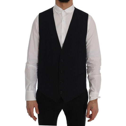 Dolce & Gabbana Sleek Striped Wool Blend Waistcoat Vest Dolce & Gabbana