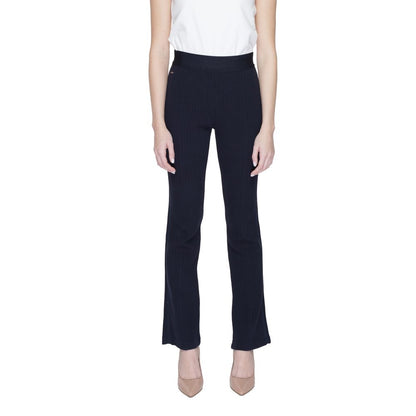 Street One Blue Cotton Flared Pants