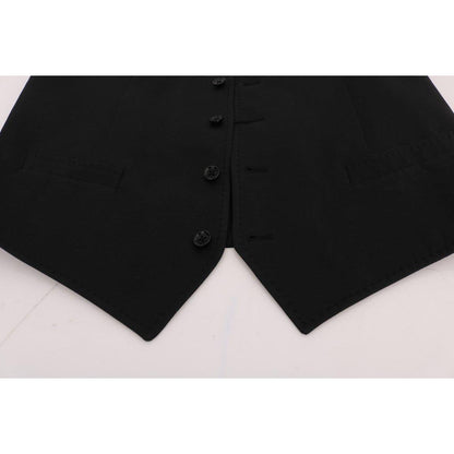 Dolce & Gabbana Black STAFF Cotton Vest 1728,20% Viscose,67345645728,Black,Clothing,Dolce & Gabbana,IT52 | XL,Material: 80% Cotton,Men,Men - Clothing,New with tags,Suits & Blazers - Clothing,Vests - Men - Clothing,Waistcoats - Suits & Blazers - Clothing