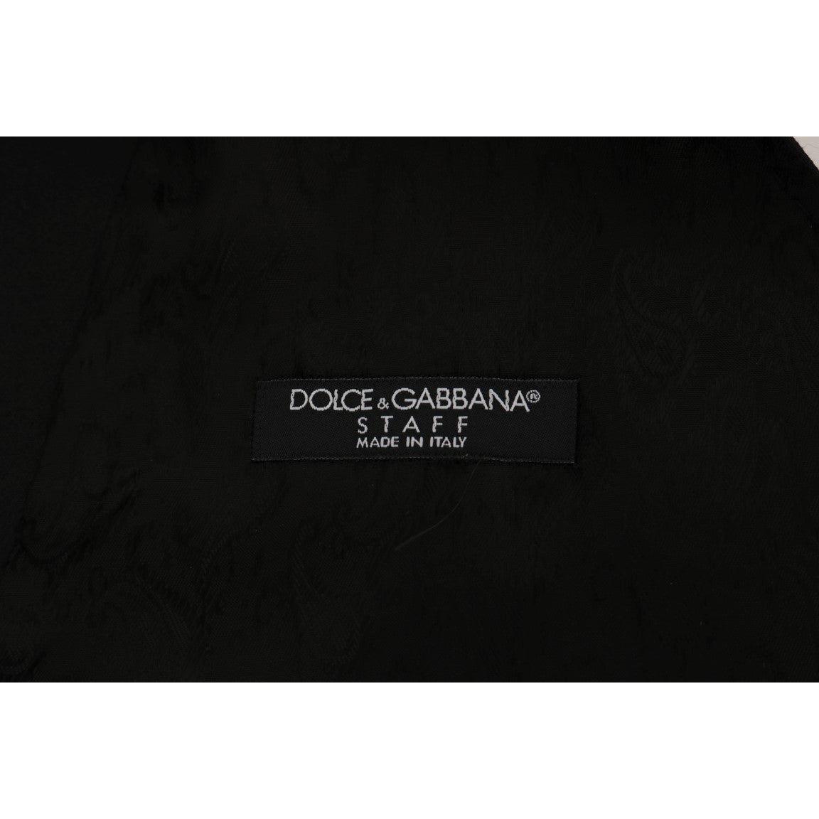 Dolce & Gabbana Black STAFF Cotton Vest 1728,20% Viscose,67345645728,Black,Clothing,Dolce & Gabbana,IT52 | XL,Material: 80% Cotton,Men,Men - Clothing,New with tags,Suits & Blazers - Clothing,Vests - Men - Clothing,Waistcoats - Suits & Blazers - Clothing