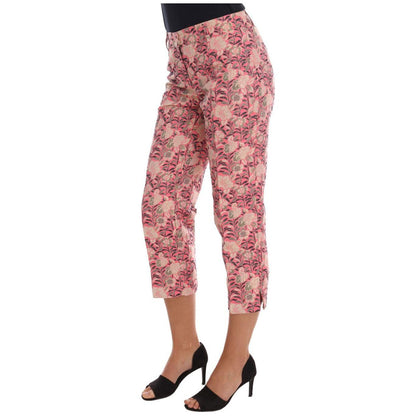 Dolce & Gabbana Pink Floral Brocade Capri Pants 1728,67345645728,77% Polyester,Clothing,Cropped Pants - Pants - Clothing,Dolce & Gabbana,IT38|XS,IT40|S,Jeans & Pants - Women - Clothing,Material: 23% Cotton,Multicolor,New with tags,Pants - Clothing,Women,W