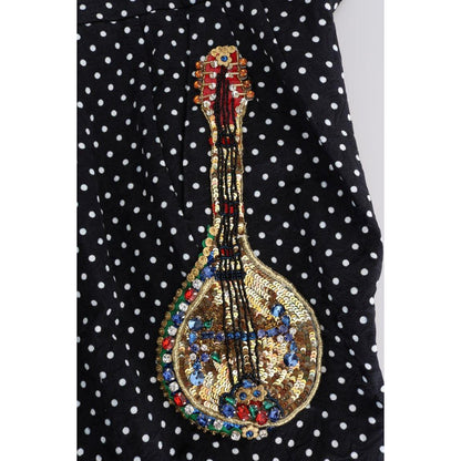 Dolce & Gabbana Black Polka Dot Sicily Crystal Pants 1728,36% Cotton,67345645728,Black/White,Casual Pants - Pants - Clothing,Clothing,Dolce & Gabbana,IT42|M,Jeans & Pants - Women - Clothing,Material: 64% Rayon,New with tags,Pants - Clothing,Women,Women -