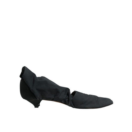 Dolce & Gabbana Green Cotton Sock Style Ankle Boots Shoes