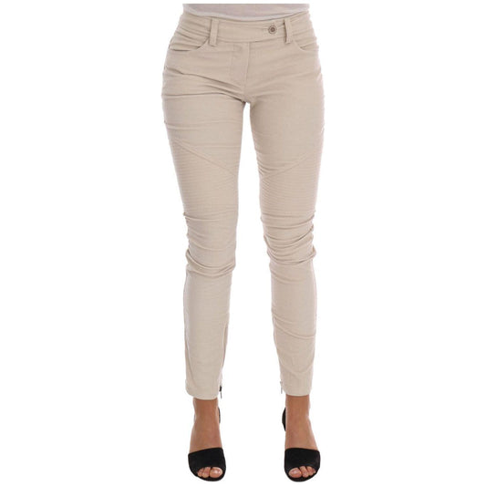 Ermanno Scervino Beige Slim Jeans Corduroy Skinny Pants 1728,3% elastane,67345645728,Beige,Casual Pants - Pants - Clothing,Clothing,Corduroy,Ermanno Scervino,IT40|S,IT42|M,IT44|L,IT46|XL,Jeans & Pants - Women - Clothing,Material: 97% cotton,New with tags,