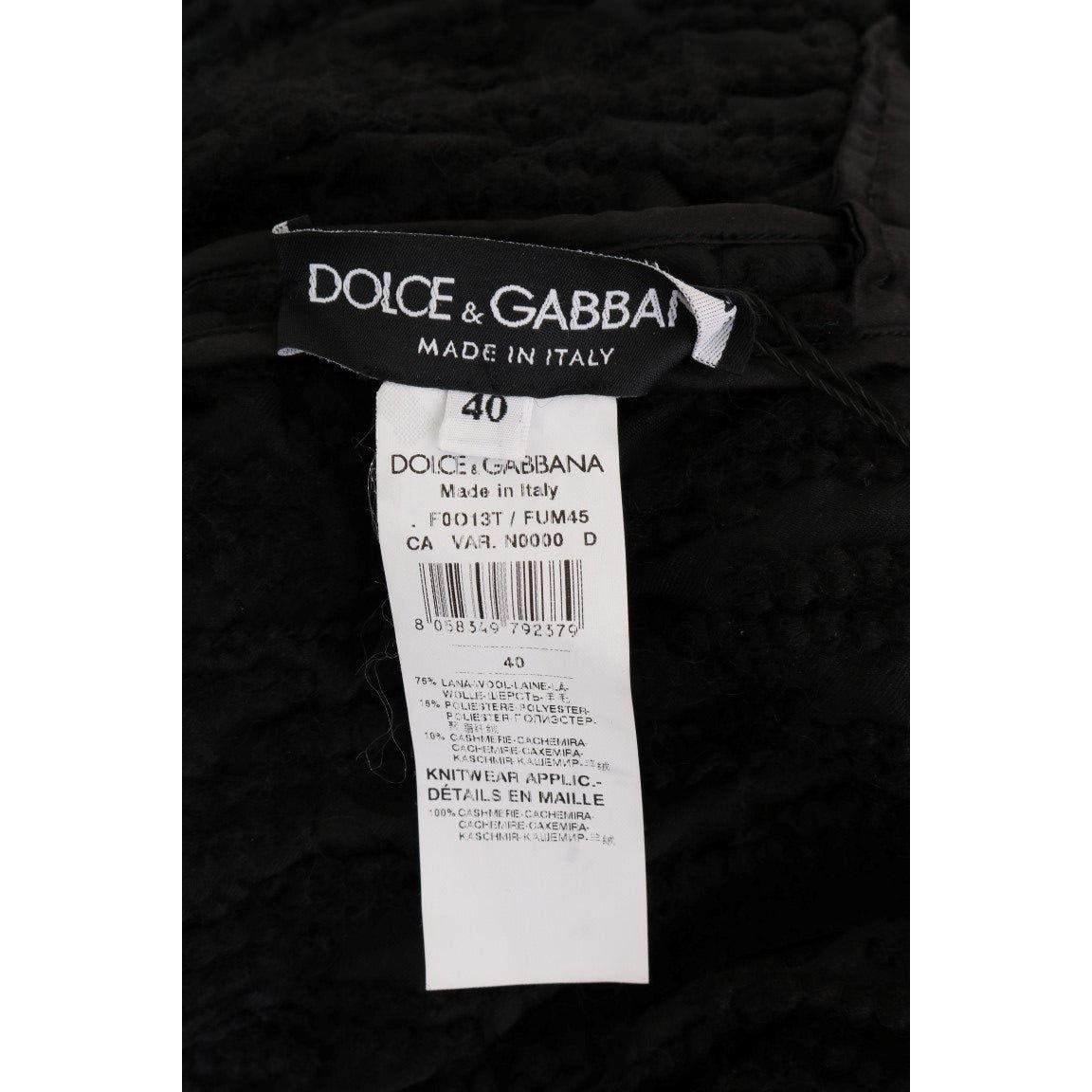Dolce & Gabbana Black Fringes Wool Pullover Sweater 10% Cashmere,16% Polyester,1728,67345645728,Black,Clothing,Dolce & Gabbana,IT40|S,Material: 75% Wool,New with tags,Sweaters - Clothing,Sweaters - Women - Clothing,Turtlenecks - Sweaters - Clothing,Women,