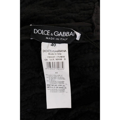 Dolce & Gabbana Black Fringes Wool Pullover Sweater 10% Cashmere,16% Polyester,1728,67345645728,Black,Clothing,Dolce & Gabbana,IT40|S,Material: 75% Wool,New with tags,Sweaters - Clothing,Sweaters - Women - Clothing,Turtlenecks - Sweaters - Clothing,Women,