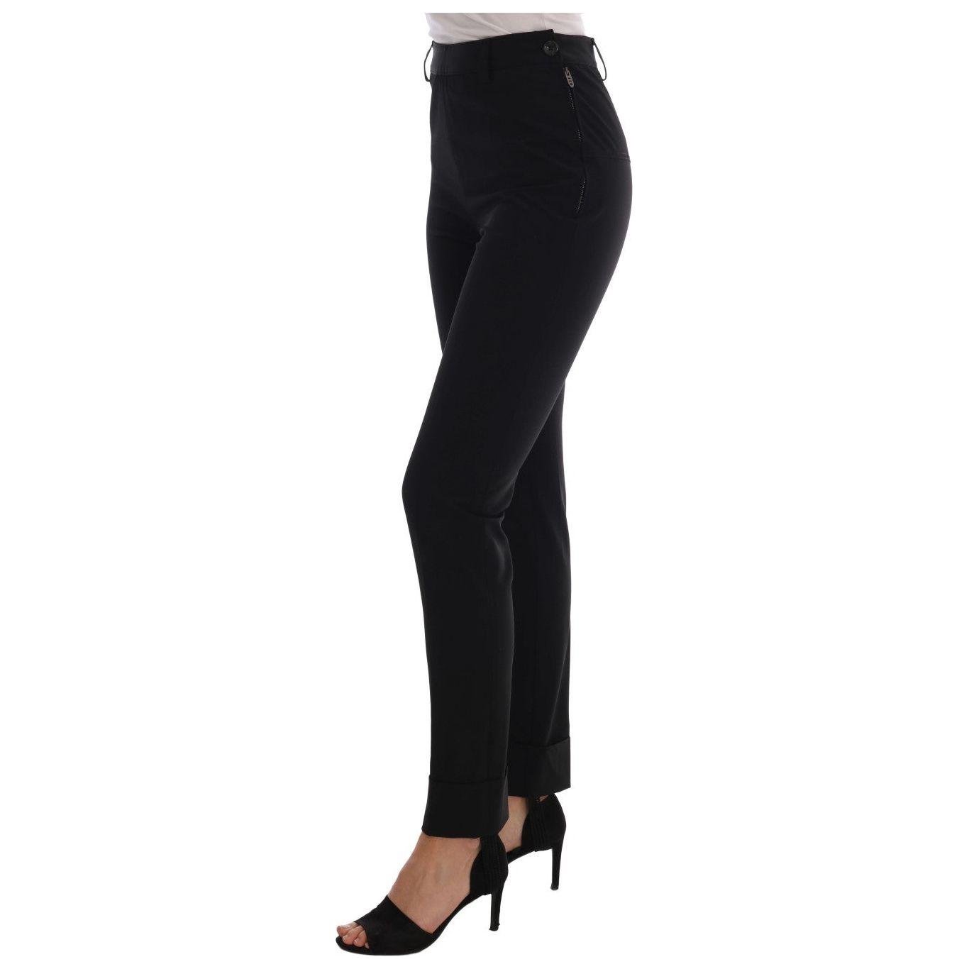 Ermanno Scervino Black Stretch Leggings Pants Ermanno Scervino