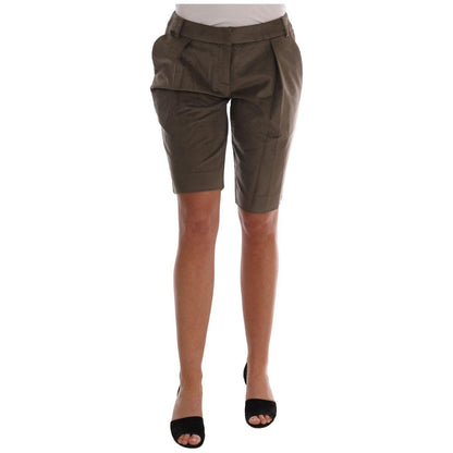 Ermanno Scervino Brown Velvet Bermuda Shorts