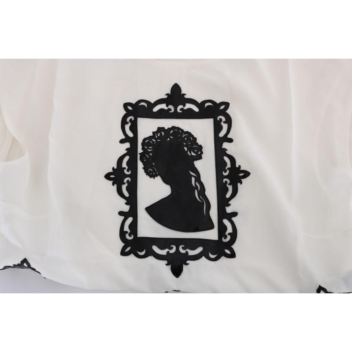 Dolce & Gabbana Embroidered Silk Sicily Frame Blouse Dolce & Gabbana