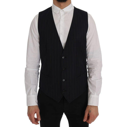 Dolce & Gabbana Blue Wool Stretch Vest 1728,3% Elastane,67345645728,Blue,Clothing,Dolce & Gabbana,IT50 | L,Material: 97% Wool,Men,Men - Clothing,New with tags,Suits & Blazers - Clothing,Vests - Men - Clothing,Waistcoats - Suits & Blazers - Clothing