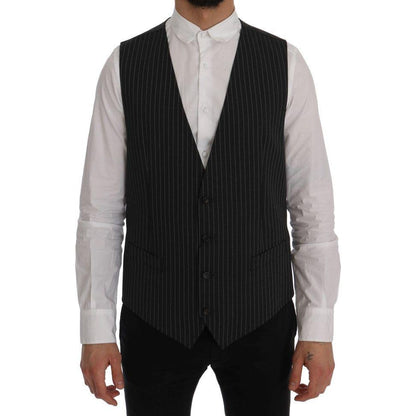 Dolce & Gabbana Gray Wool Stretch Vest 1728,3% Elastane,67345645728,Clothing,Dolce & Gabbana,Gray,IT52 | XL,Material: 97% Wool,Men,Men - Clothing,New with tags,Suits & Blazers - Clothing,Vests - Men - Clothing,Waistcoats - Suits & Blazers - Clothing