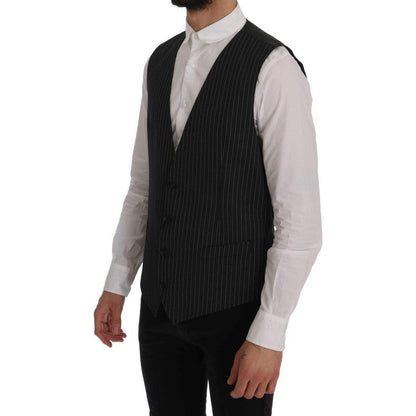 Dolce & Gabbana Gray Wool Stretch Vest 1728,3% Elastane,67345645728,Clothing,Dolce & Gabbana,Gray,IT52 | XL,Material: 97% Wool,Men,Men - Clothing,New with tags,Suits & Blazers - Clothing,Vests - Men - Clothing,Waistcoats - Suits & Blazers - Clothing