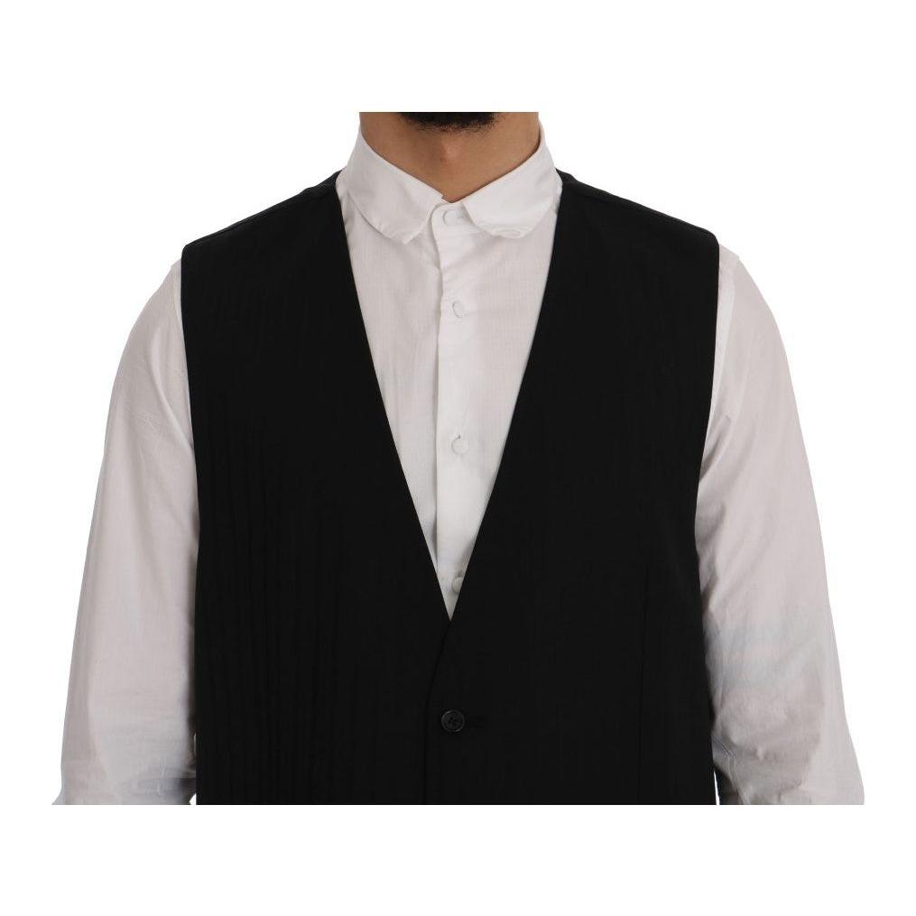 Dolce & Gabbana Black STAFF Wool Stretch Vest 1728,3% Elastane,67345645728,Black,Clothing,Dolce & Gabbana,IT50 | L,Material: 97% Wool,Men,Men - Clothing,New with tags,Suits & Blazers - Clothing,Vests - Men - Clothing,Waistcoats - Suits & Blazers - Clothin