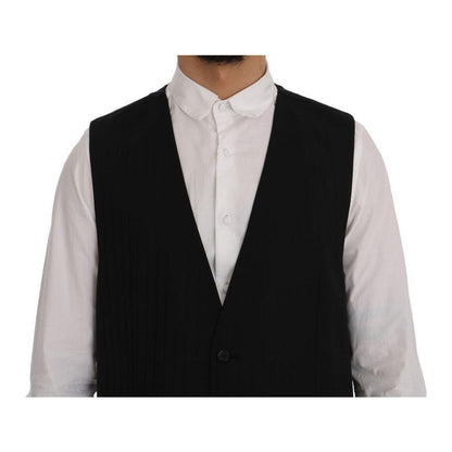 Dolce & Gabbana Black STAFF Wool Stretch Vest 1728,3% Elastane,67345645728,Black,Clothing,Dolce & Gabbana,IT50 | L,Material: 97% Wool,Men,Men - Clothing,New with tags,Suits & Blazers - Clothing,Vests - Men - Clothing,Waistcoats - Suits & Blazers - Clothin