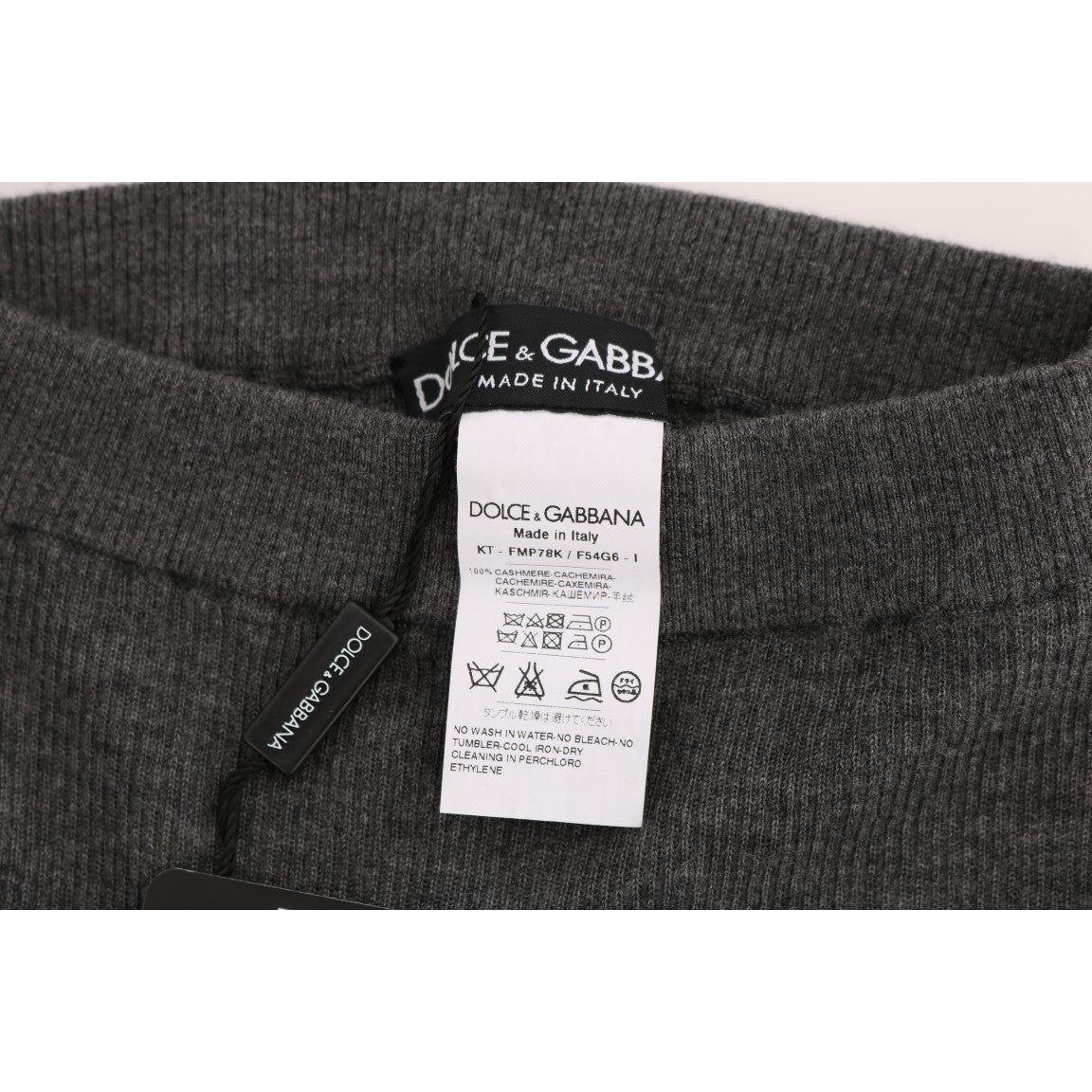 Dolce & Gabbana Chic Gray High Waist Cashmere Tights Pants Dolce & Gabbana