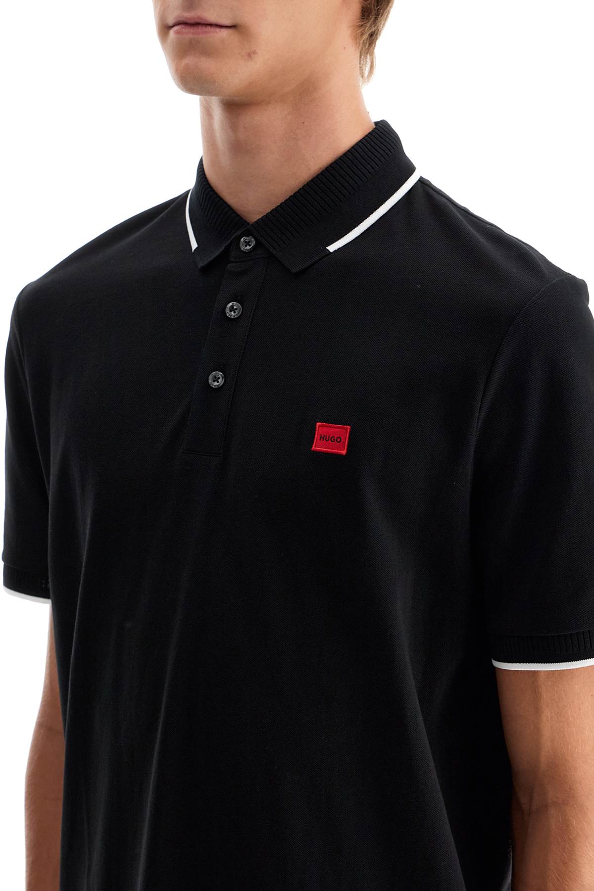 Hugo polo shirt with contrasting finishing details Topwear Hugo