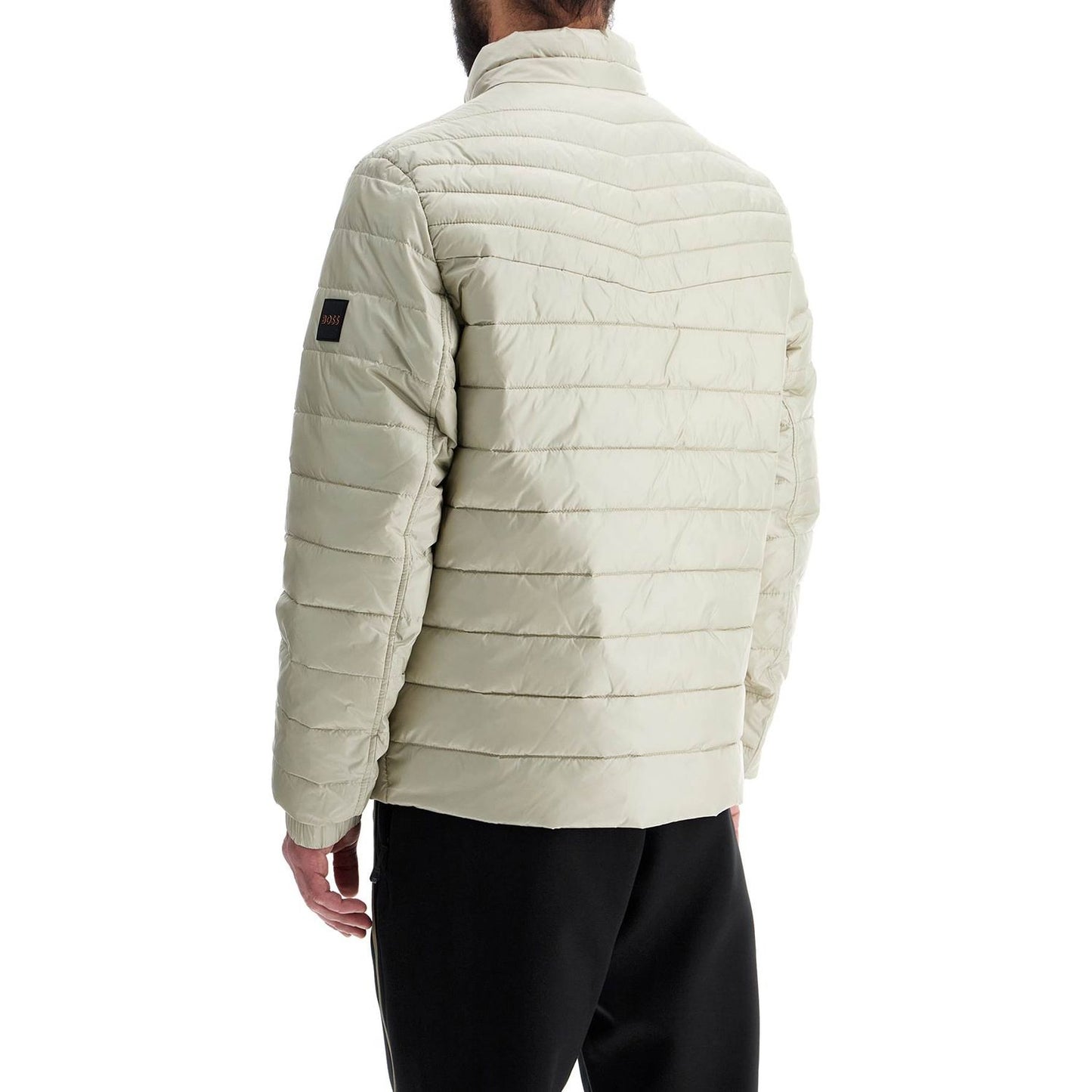 Boss light beige quilted jacket with zip