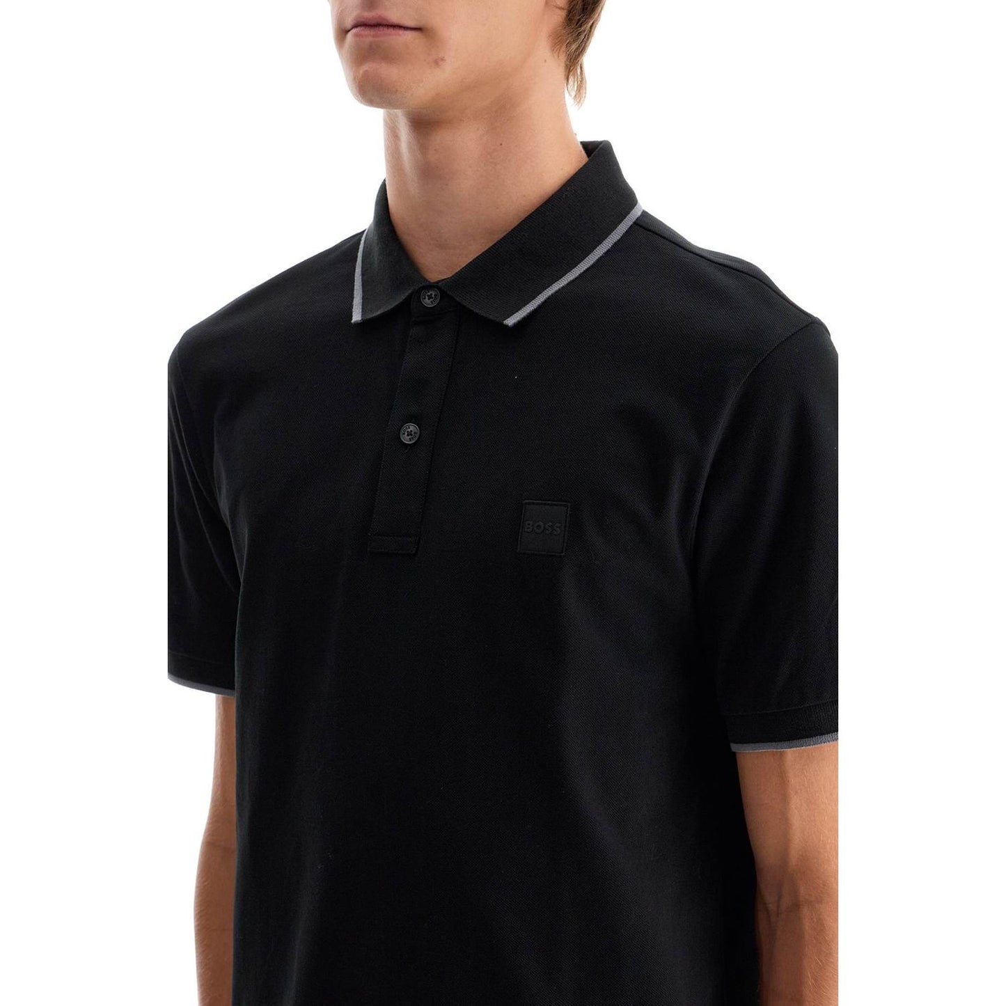 Boss slim fit piqué polo shirt with tipped Topwear Boss