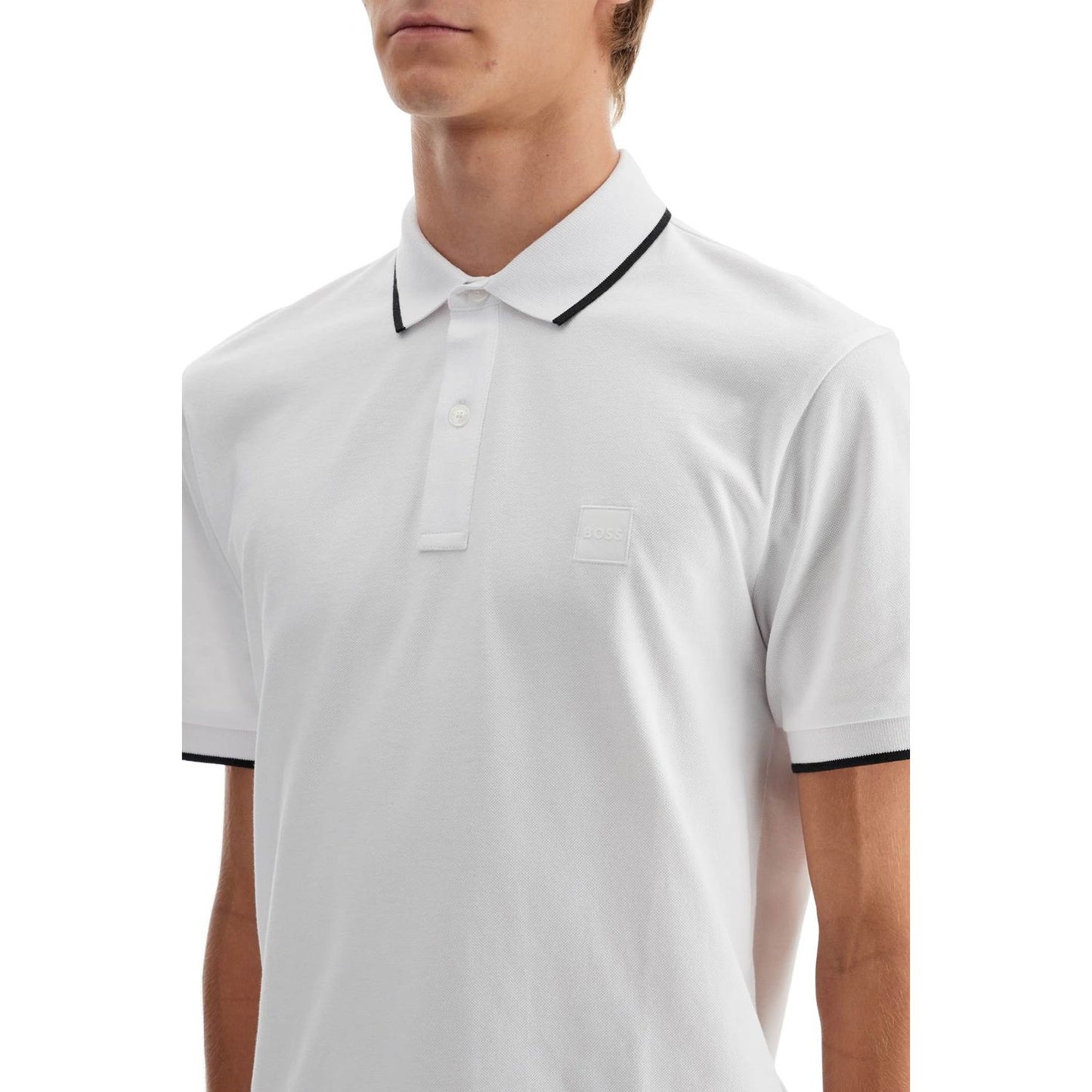 Boss slim fit piqué polo shirt with tipped Topwear Boss