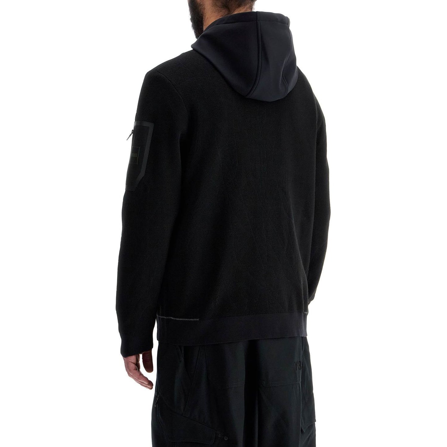 Boss men's black hoodie with zip