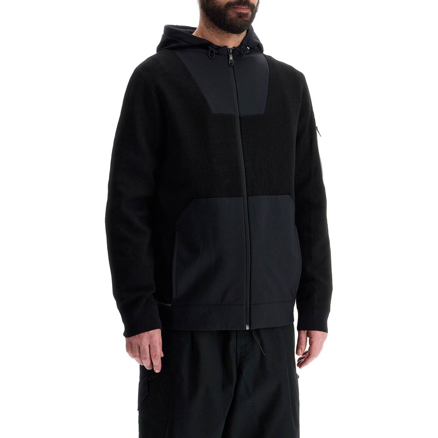 Boss men's black hoodie with zip