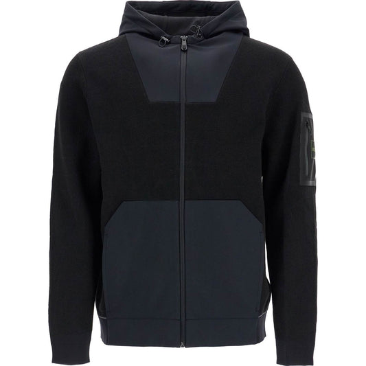 Boss men's black hoodie with zip