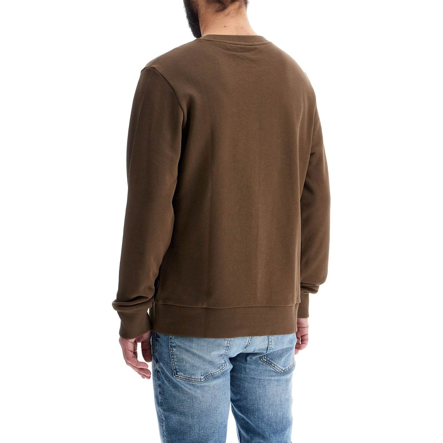 Boss men's long sleeve crew neck cotton sweatshirt in green