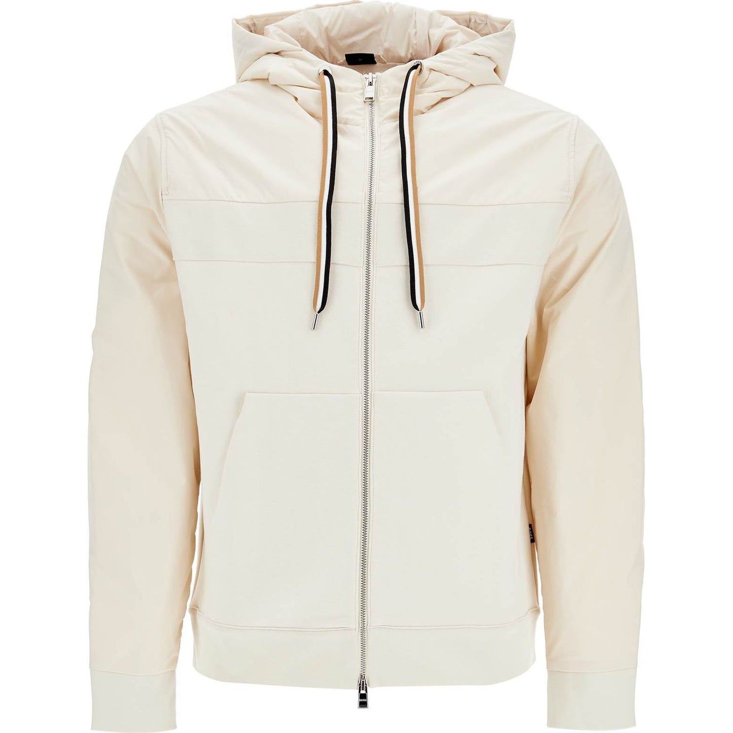 Boss white slim fit zip-up hoodie