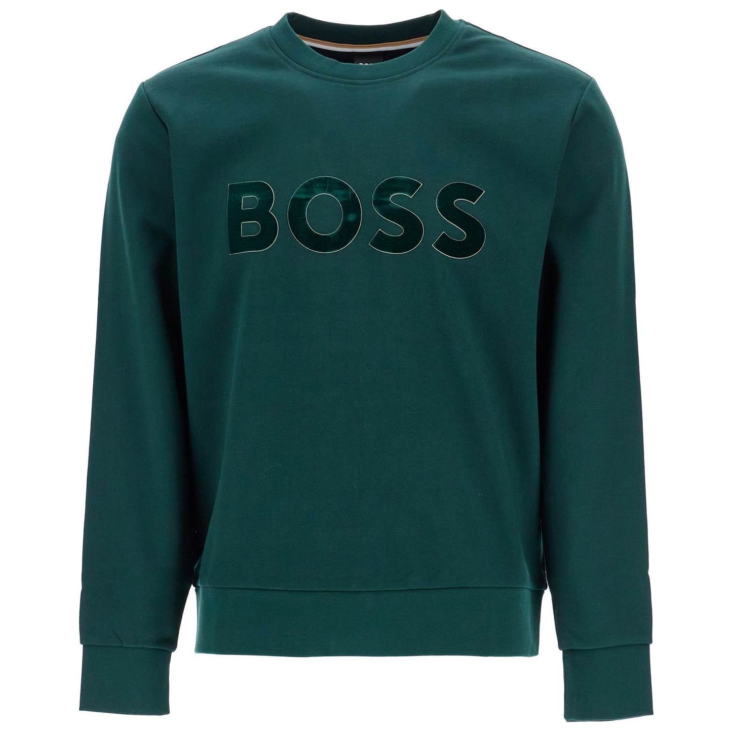 Boss green crew neck cotton sweatshirt with long sleeves