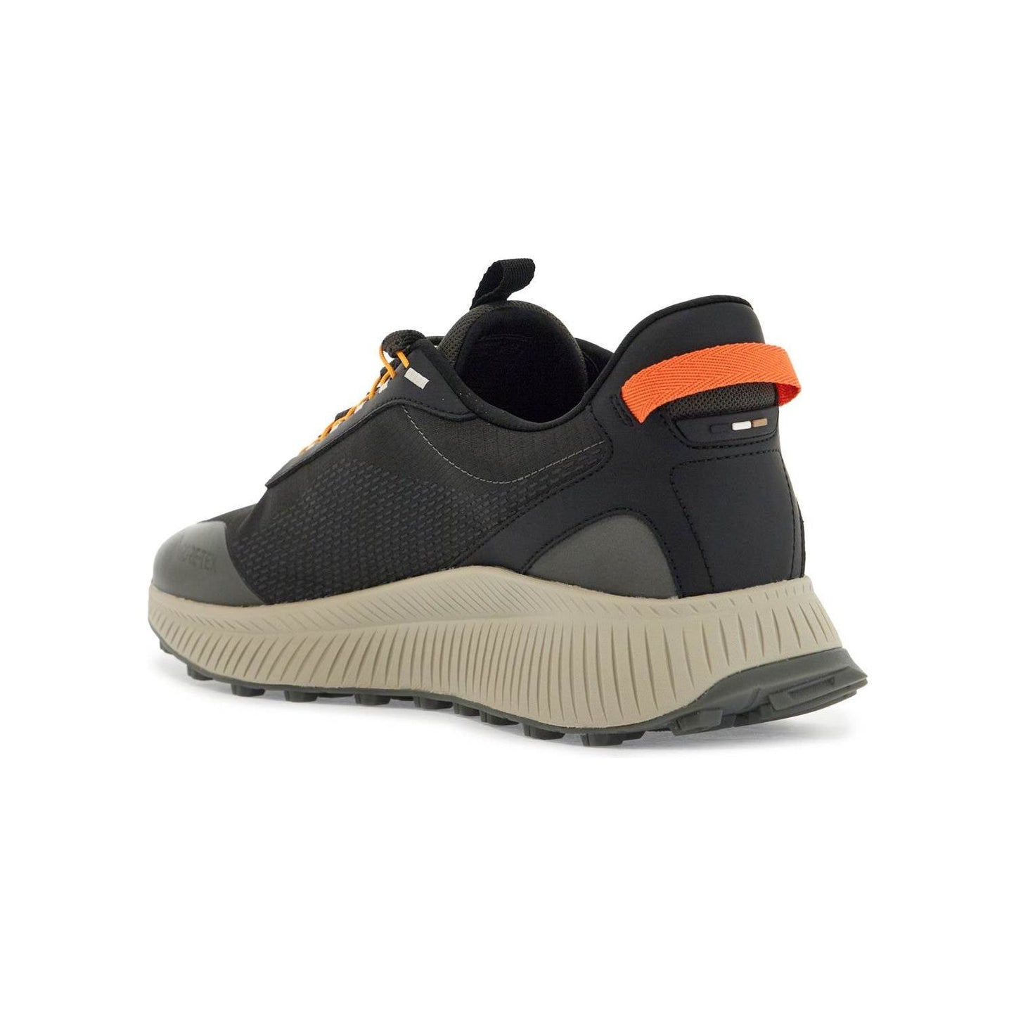 Boss dark grey breathable sneakers with orange details ttnm evo_runn_rsgtx