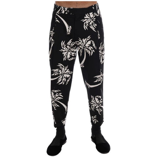 Dolce & Gabbana Black Tree Cotton Stretch Pants 1728,3% Elastane (stretch),67345645728,Black,Casual Pants - Pants - Clothing,Clothing,Dolce & Gabbana,IT44 | XS,Jeans & Pants - Men - Clothing,Material: 97% Cotton,Men,Men - Clothing,New with tags,Pants - Cl