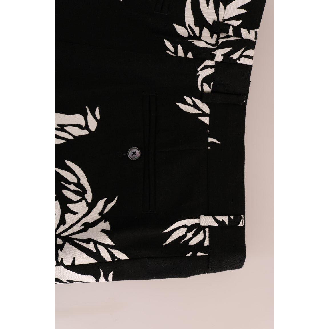 Dolce & Gabbana Black Tree Cotton Stretch Pants 1728,3% Elastane (stretch),67345645728,Black,Casual Pants - Pants - Clothing,Clothing,Dolce & Gabbana,IT44 | XS,Jeans & Pants - Men - Clothing,Material: 97% Cotton,Men,Men - Clothing,New with tags,Pants - Cl