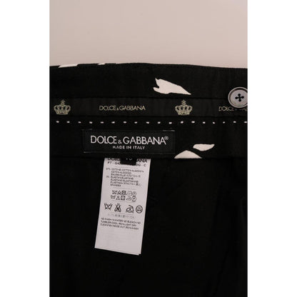 Dolce & Gabbana Black Tree Cotton Stretch Pants 1728,3% Elastane (stretch),67345645728,Black,Casual Pants - Pants - Clothing,Clothing,Dolce & Gabbana,IT44 | XS,Jeans & Pants - Men - Clothing,Material: 97% Cotton,Men,Men - Clothing,New with tags,Pants - Cl