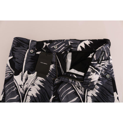Dolce & Gabbana Gray Banana Leaf Cotton Pants 1728,3% Elastane (stretch),67345645728,Black,Casual Pants - Pants - Clothing,Clothing,Dolce & Gabbana,IT50 | L,Jeans & Pants - Men - Clothing,Material: 97% Cotton,Men,Men - Clothing,New with tags,Pants - Cloth