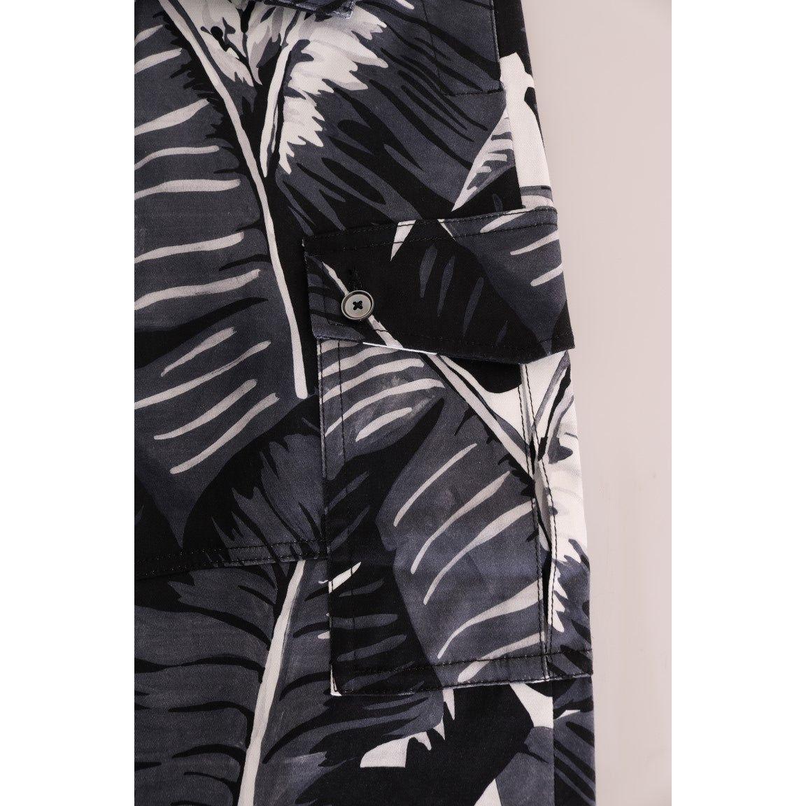 Dolce & Gabbana Gray Banana Leaf Cotton Pants 1728,3% Elastane (stretch),67345645728,Black,Casual Pants - Pants - Clothing,Clothing,Dolce & Gabbana,IT50 | L,Jeans & Pants - Men - Clothing,Material: 97% Cotton,Men,Men - Clothing,New with tags,Pants - Cloth