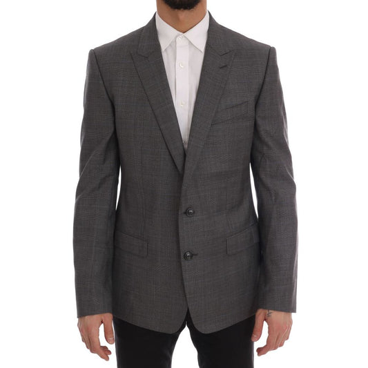 Dolce & Gabbana Gray Wool MARTINI Slim Blazer