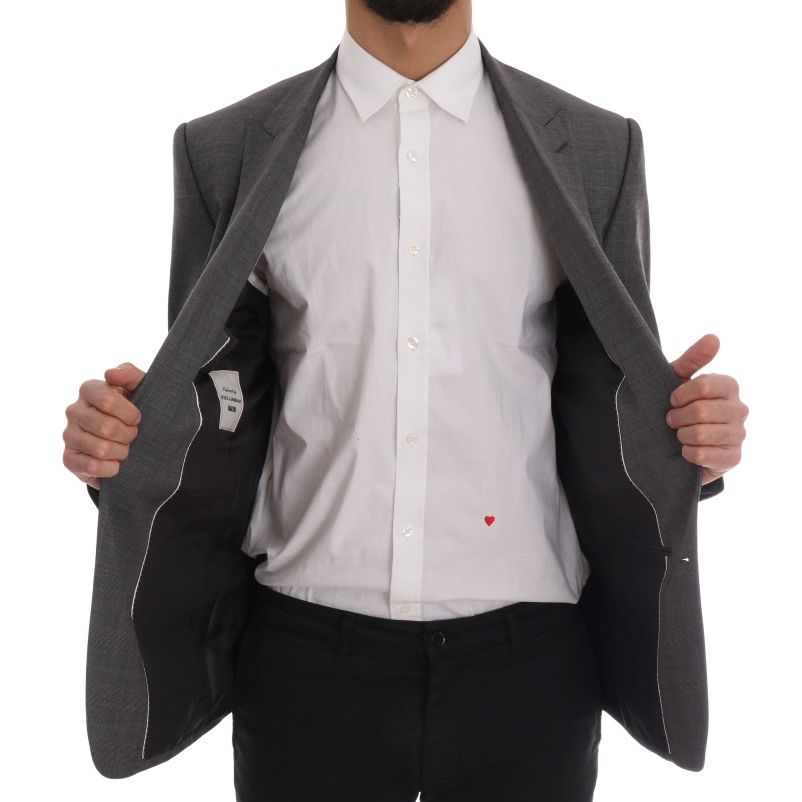 Dolce & Gabbana Gray Wool MARTINI Slim Blazer