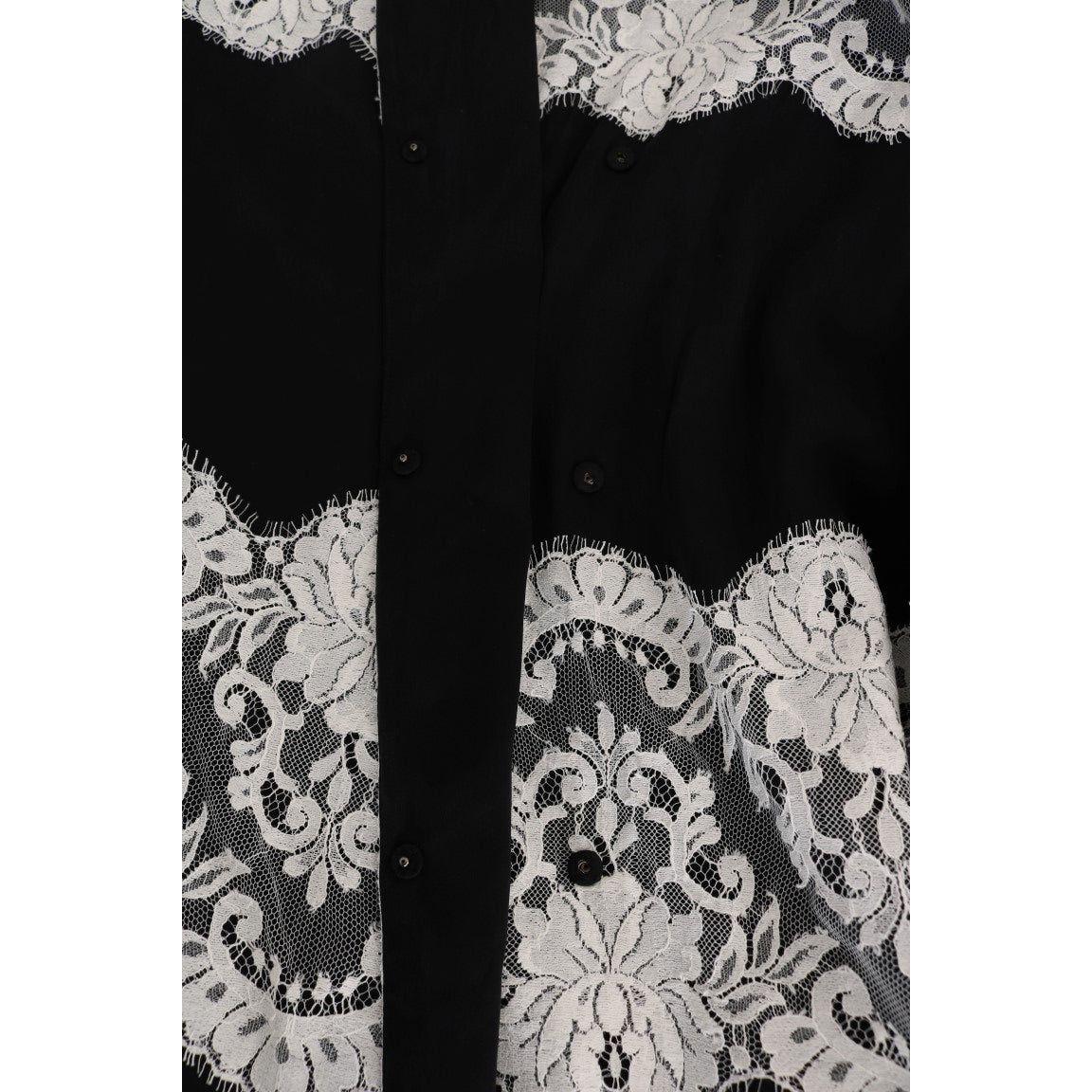 Dolce & Gabbana Elegant Silk Floral Lace Kaftan Maxi Dress Dolce & Gabbana