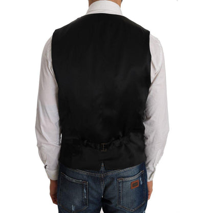 Dolce & Gabbana Gray Wool Patterned Slim Vest 1728,19% Silk,30% Polyester,67345645728,Clothing,Dolce & Gabbana,Gray,IT48 | M,Material: 51% Wool,Men,Men - Clothing,New with tags,Suits & Blazers - Clothing,Vests - Men - Clothing,Waistcoats - Suits & Blazers