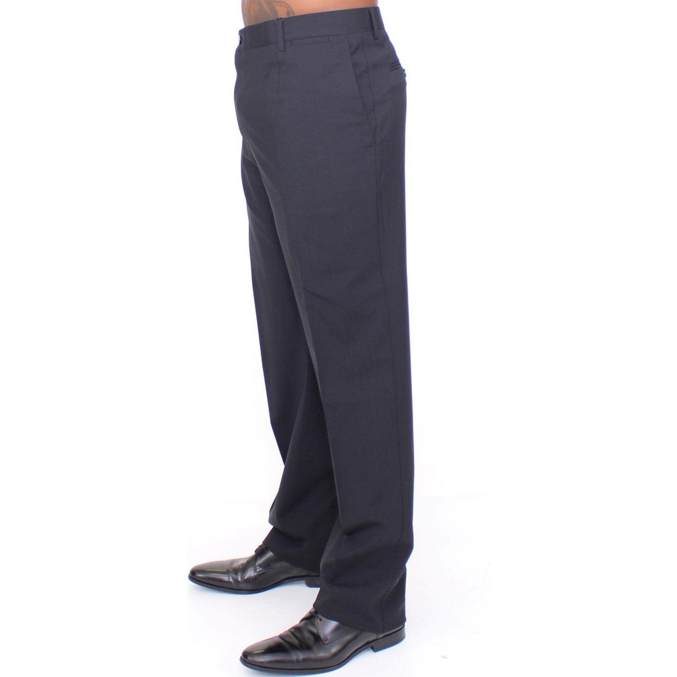Dolce & Gabbana Black Wool Stretch Pleated Pants