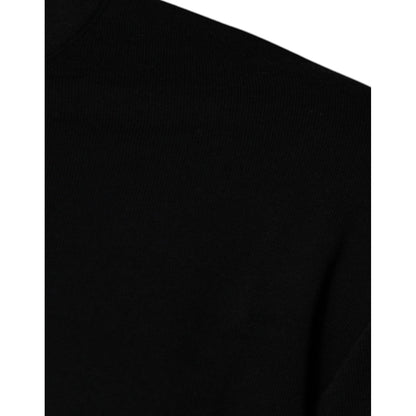Versace Black Medusa Embroidery Crew Neck Pullover Sweater